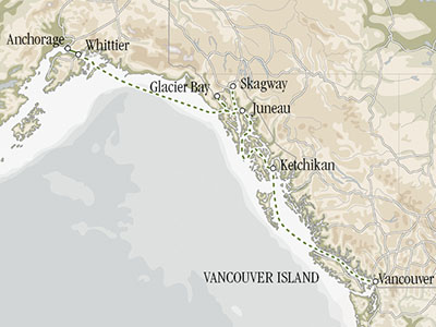 Kreuzfahrt Inside Passage bis Alaska